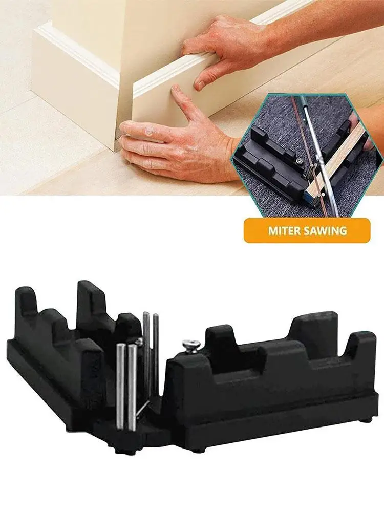 Jauge biseautée et boîte à onglets 2 en 1, outil de coupe de mesure des biseautés et outil de coupe d'angle de sciage à onglet pour plinthes