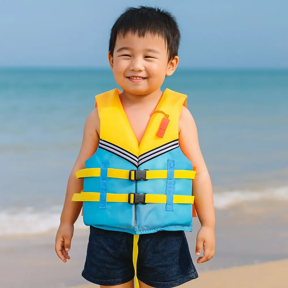Large Buoyancy Life Vest Jacket with Whistle Portable Buoyancy Vest Adjustable Straps Swimming Vest Outdoor Water Sport