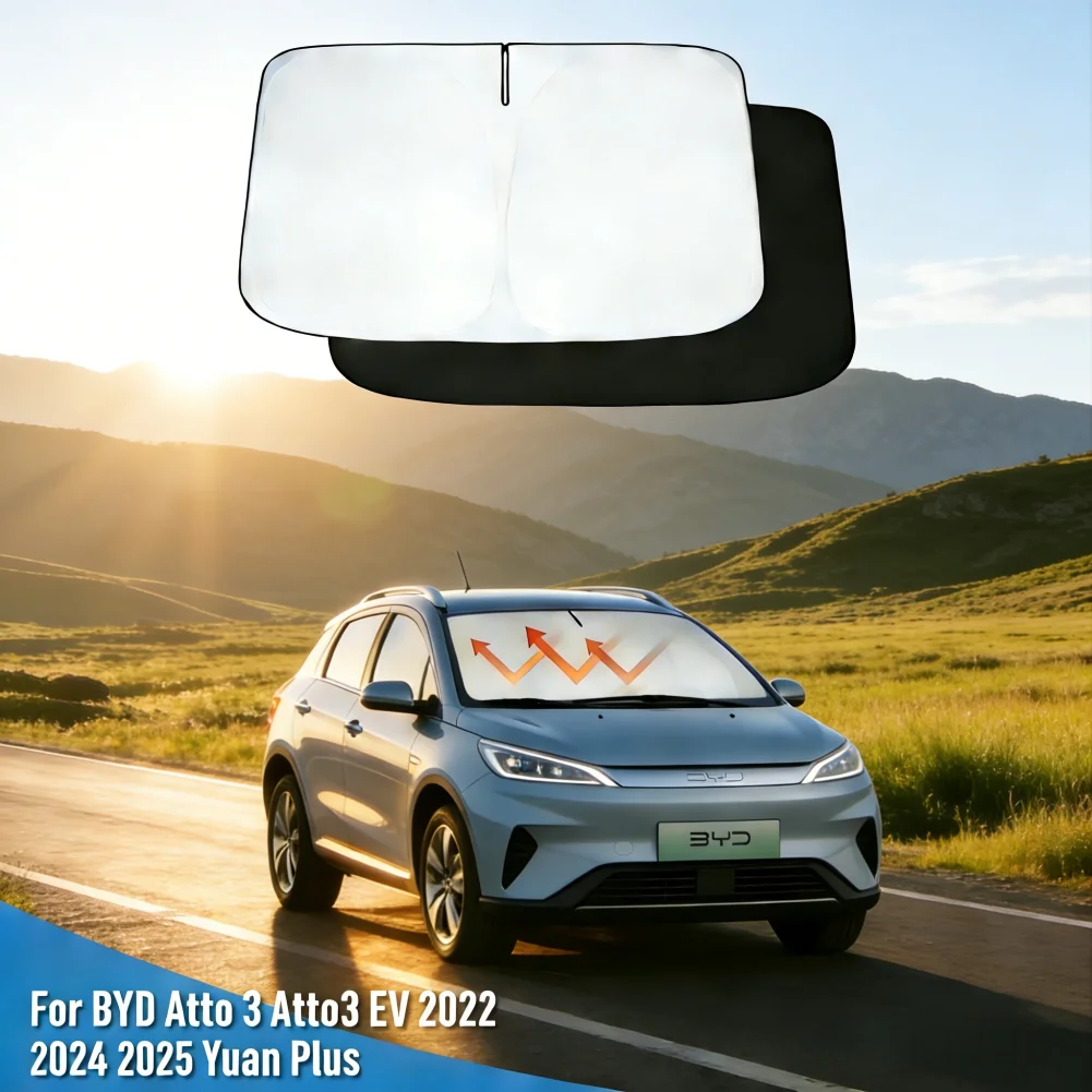 

Windshield Sunshade For BYD Atto 3 Atto3 EV 2022 2023 2024 2025 Yuan Plus Window Shade Sun Visor Protector Blocks UV Rays