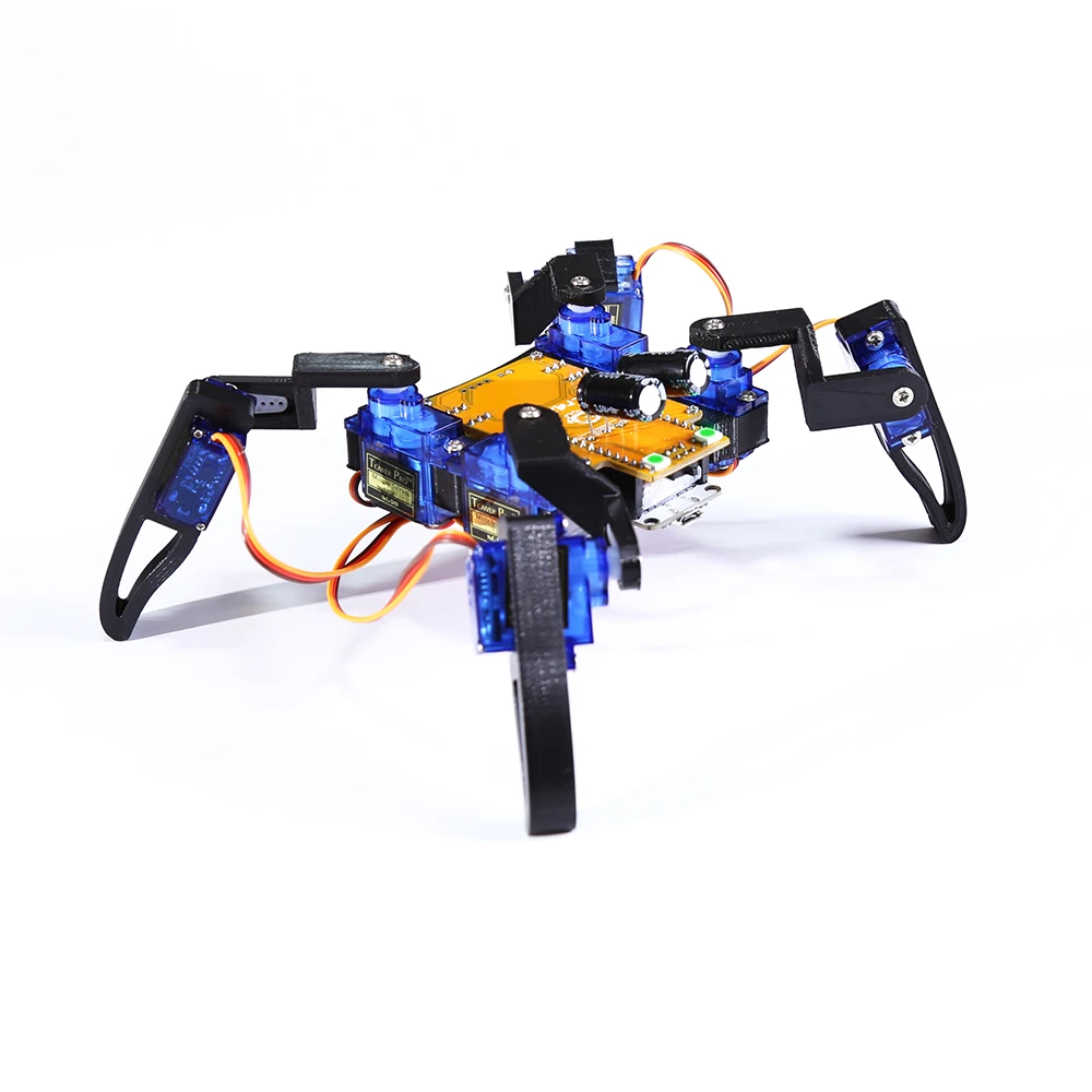 8 Dof Spide STEAM Educational Quadruped Spider Robot Kit for Arduino MG90 with Speech Remote Control Graphical Programming Toys