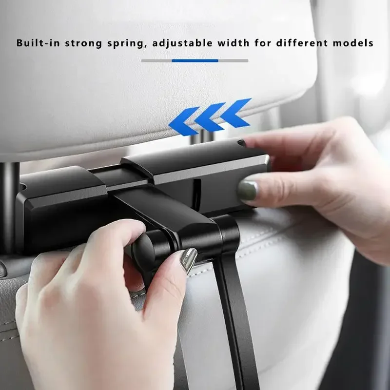 Universal Car Headrest Mount Holder for Kids Car Phone Holder with Angle- Adjustable Holding Clamp for Phone Tablets for Iphone