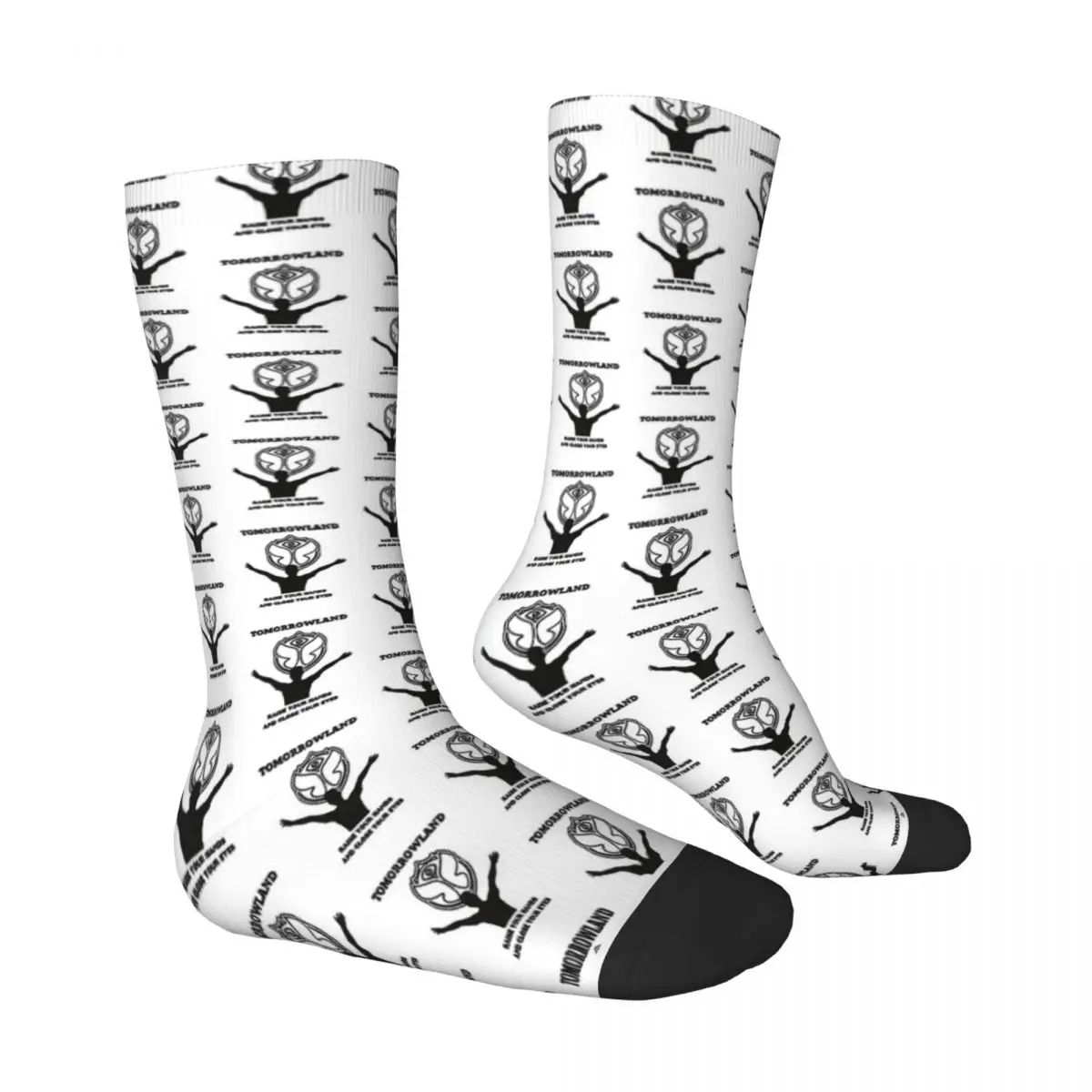 Tomorrowland 2023.Raise Your Hands And Close Your Eyes Unisex Winter Socks Warm Happy Socks street style Crazy Sock