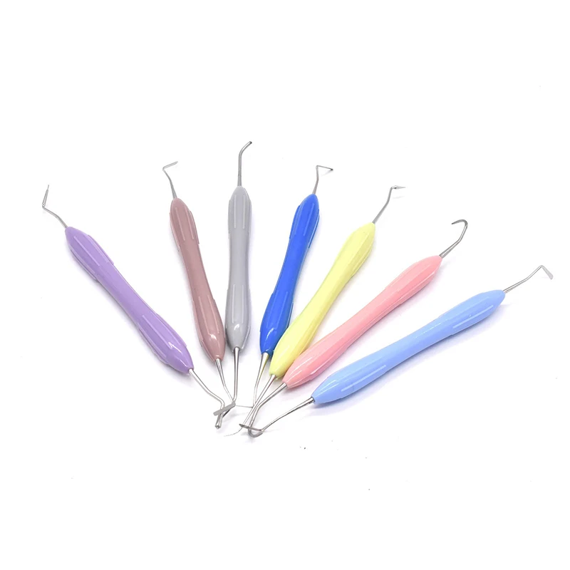 7pcs/pack Double-Head Dental Composite Filling Instruments Kit Silicone Handle Dental Composite Resin Filling Spatula Tools Set