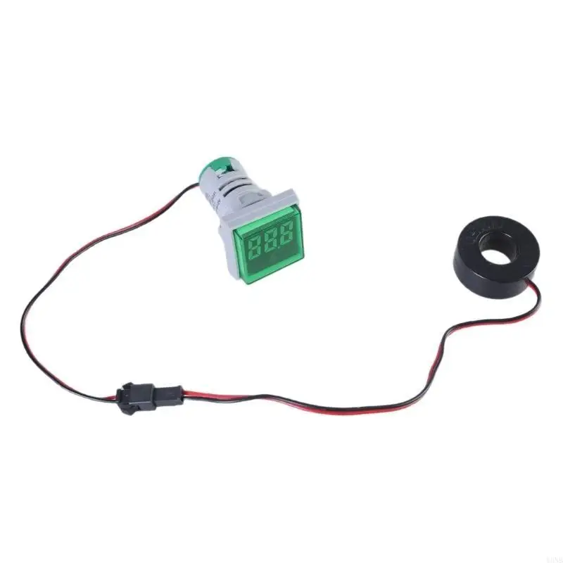 

Y3NB Digital Ammeter 0-100A Current Meter Detector 22mm Square Head LED Backlit Screen Current Tester Gauge