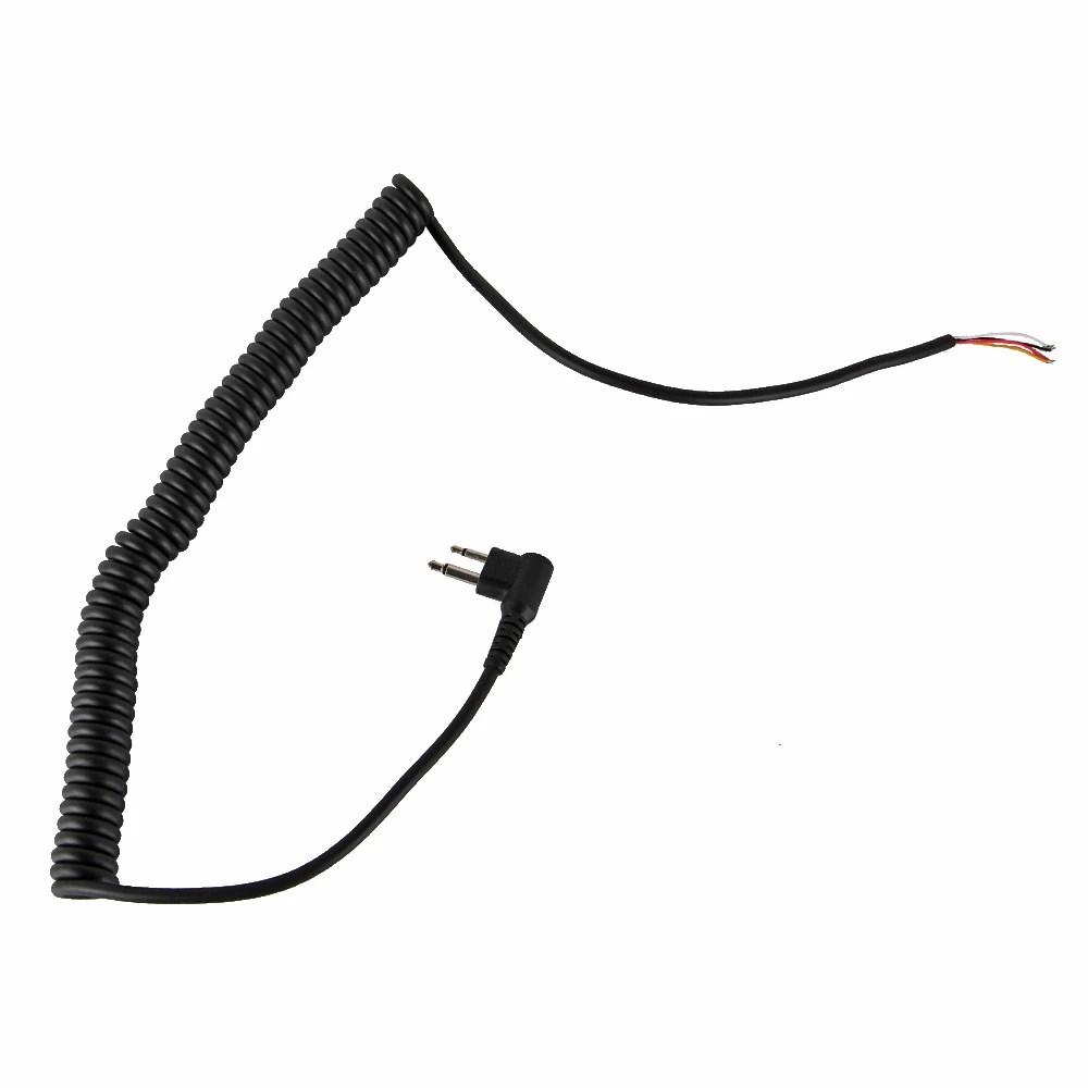 L-Latest 2pin 4 Wire Speaker MIC Cable Spring line For Motorola GP88S GP3688 GP2000 PMMN4013A