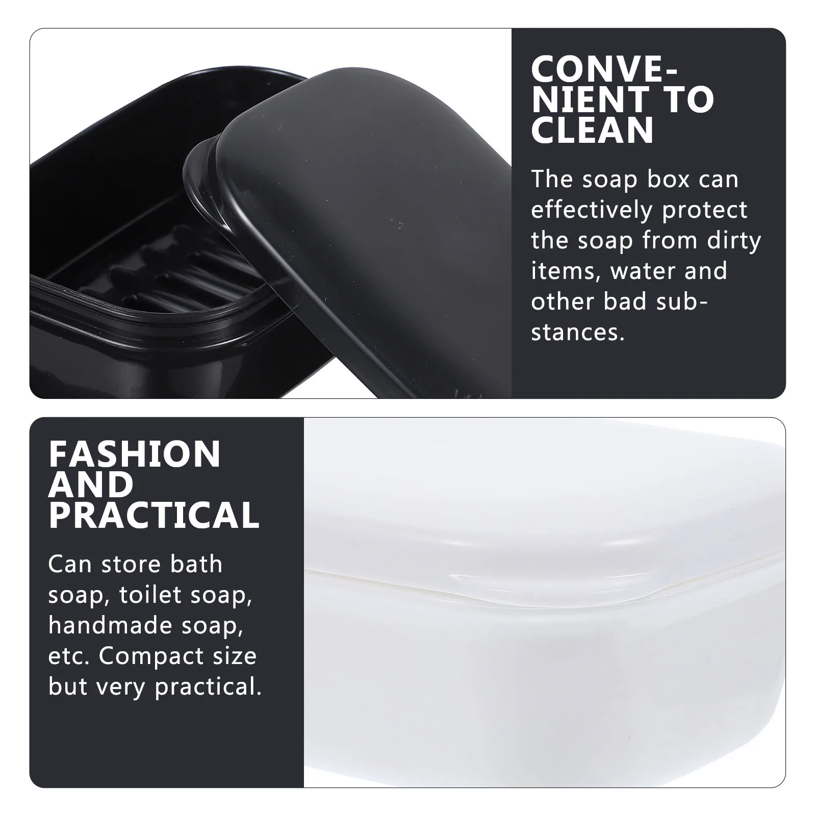 

4Pcs Compact Soap Container Modern Household Shower Soap Dish with Lid for Outdoor Camping Trips Bathroom Supplies