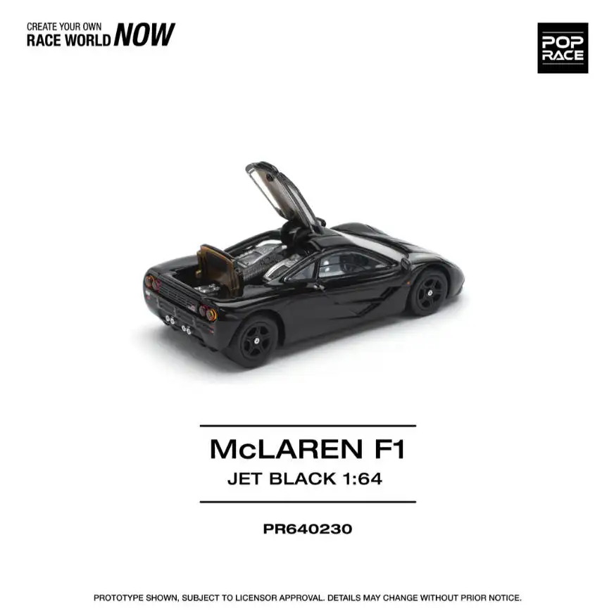 In Stock Ready To Ship POP Race 1:64 McLaren F1 Black Diecast Car Model #PR64-230