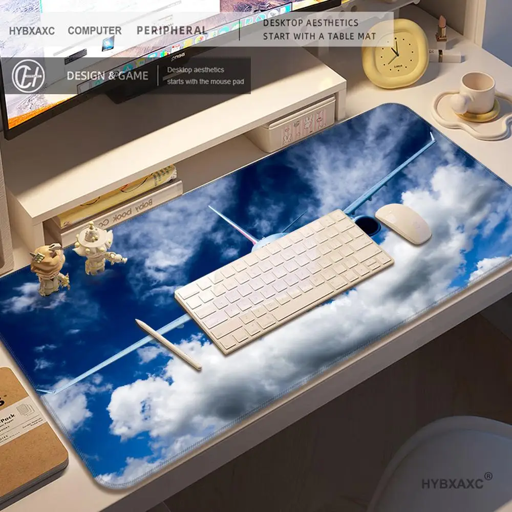 HYBXAXC Airplane Flight Clouds Large Mouse Pad Gaming PC Gamer Computer Mouse Mat Big Mousepad XXL Keyboard Desk Mat Mause Pad