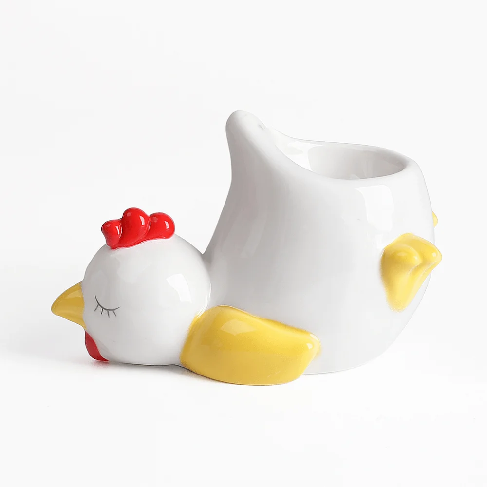 

Cute Ceramic Cartoon Eggs Holder Chicken Shape Eggs Display Rack Eggs Base Stable Eggs Stands Kitchen