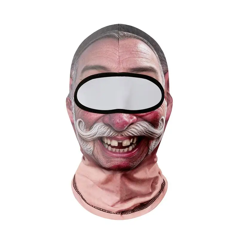 Funny Grandpa Ski Mask Realistic Printed Balaclava Full Face Mask for Fishing Cycling Outdoor Sports