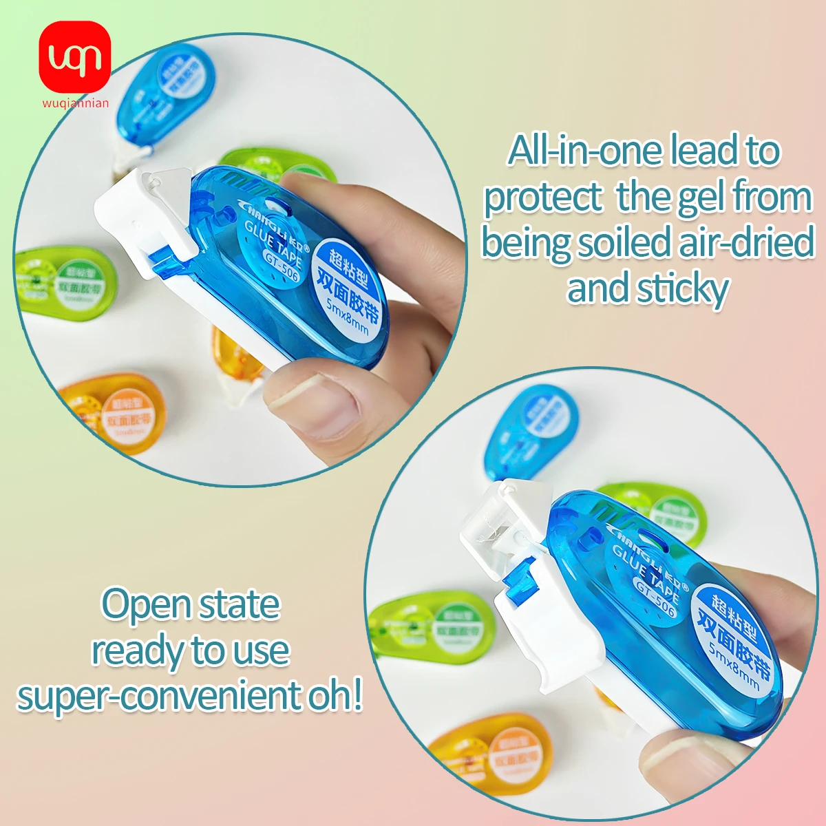 WQN-2pcs Mini Double-Sided Adhesive For Scrapbooking School Supplies Roller High Quality Portable Adhesive