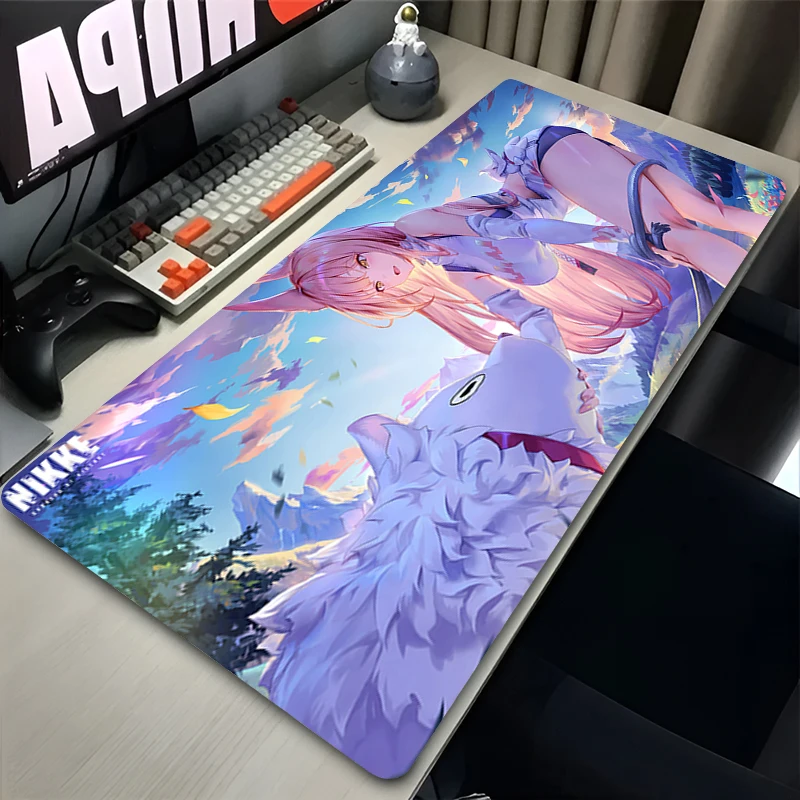 

NIKKE Mouse pad lovely large keyboard pad non-slip desk pad game player computer desk pad PC carpet Anime girl Mousepad Kawaii