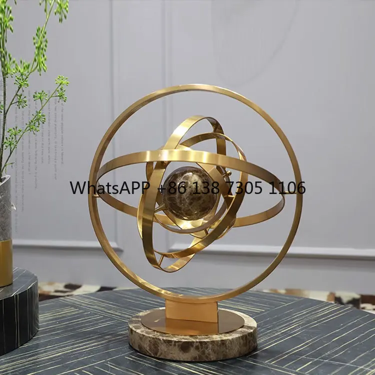 

Modern light luxury metal bronze earth celestial ornament office home study ornament