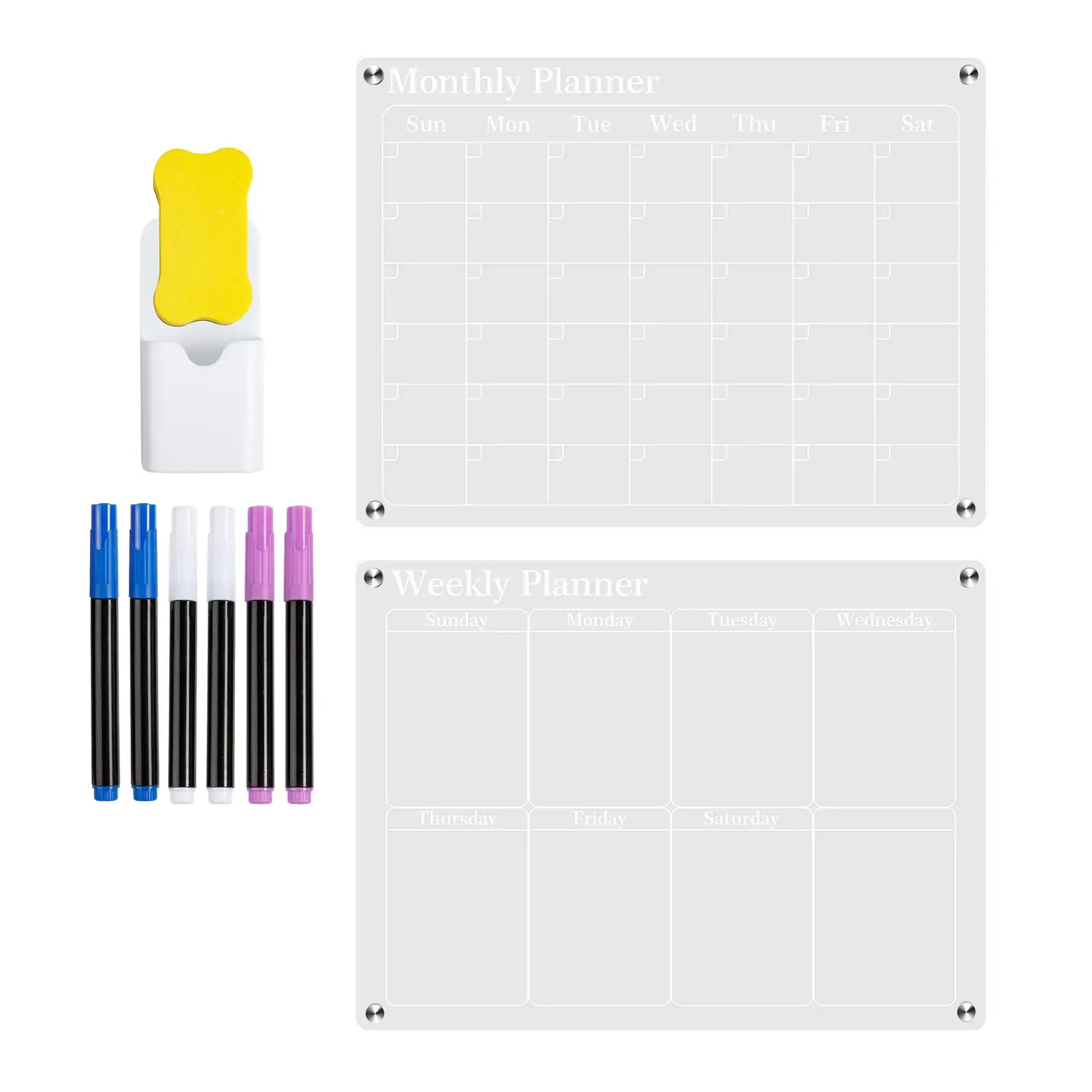 Panneau acrylique pour essuyer à sec, transparent, pour la planification des activités dans le