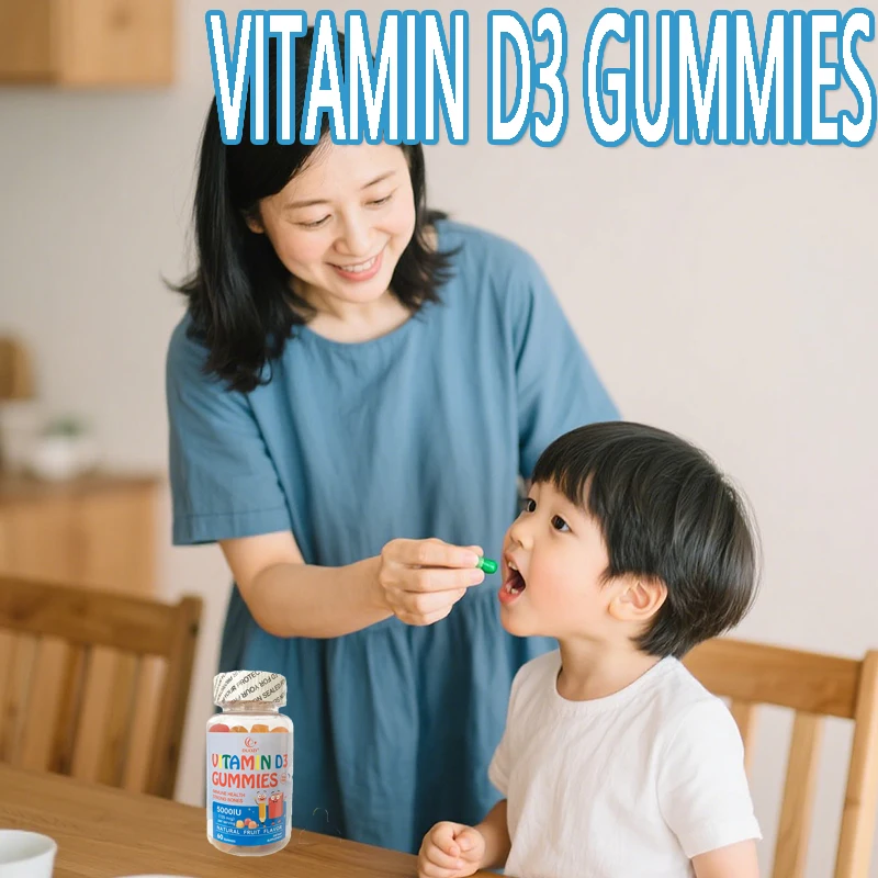 

1 bottle of vitamin D3 gummies to maintain bone health supplement nutrition dietary fiber regulate the immune system