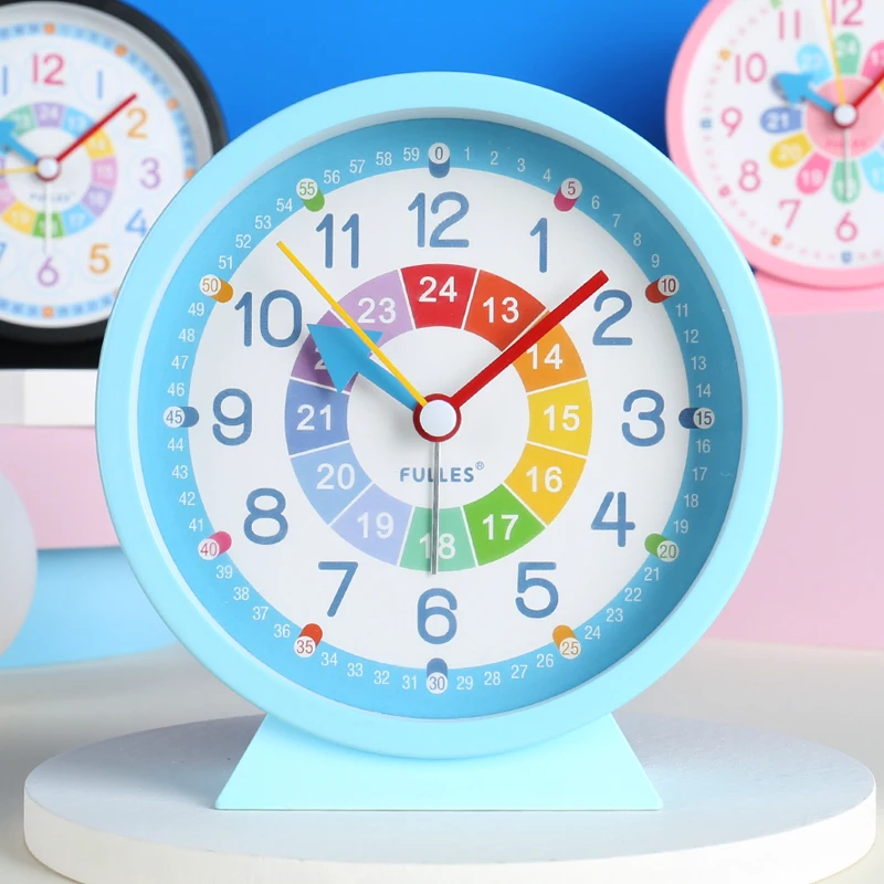 Early Education Children's Self-Discipline Alarm Clock Children's Cartoon Student Learning Noiseless Clock Desktop Boys