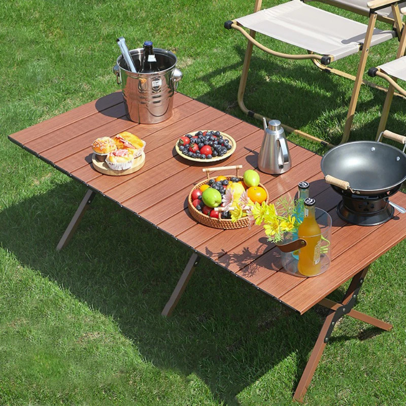 Mesa para acampar al aire libre, mesa plegable con rollo de huevos, escritorio de Picnic, mesa de playa portátil, mesas de viaje de aleación de aluminio, equipo de Camping