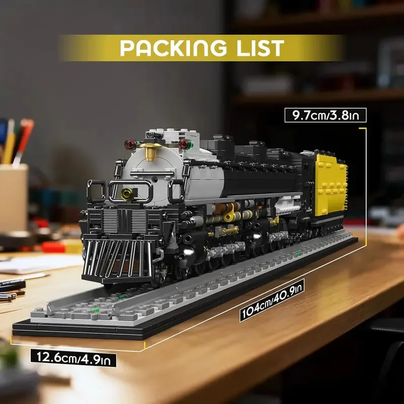 Mould King 12049 Technical Big Boy 4-8-8-4 Steam Locomotive Building Blocks Set American Railway Train Model Collection Gift