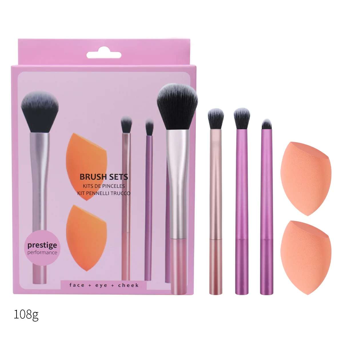 Blush Oogschaduw Schoonheid Ei Combinatie Make-Up Borstel Set Foundation Borstel