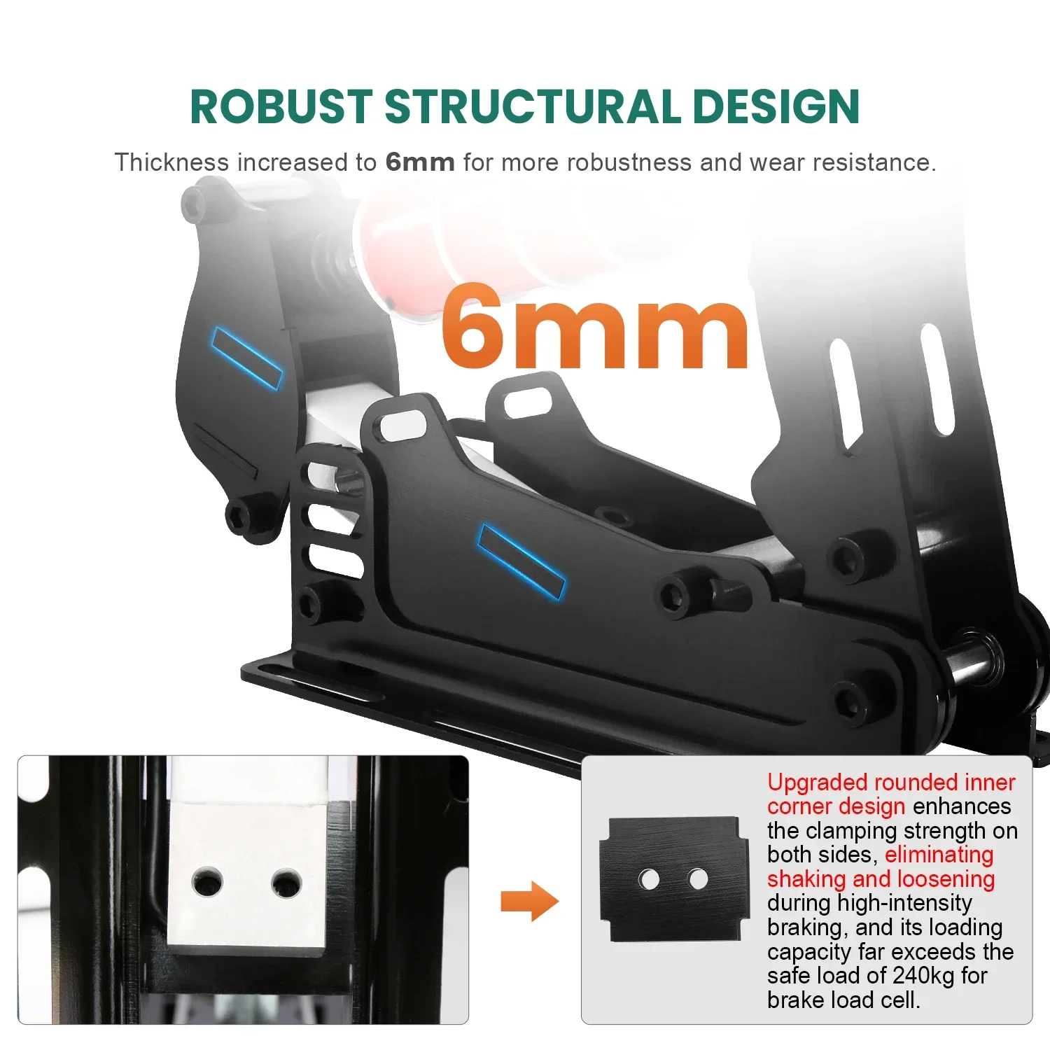 SIMSONN Black PRO Plus PC Simracing Pedals Sim Racing Simulator Pedal Pressure Load Cell HE Hydraulic Pedal for Pc Cockpit Pedal