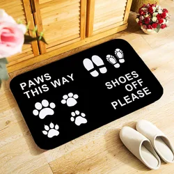40x60cm door mat anti-slip doormat floor carpet, shoes off please Flannel Floor customized Carpet for Bath Door Living Room