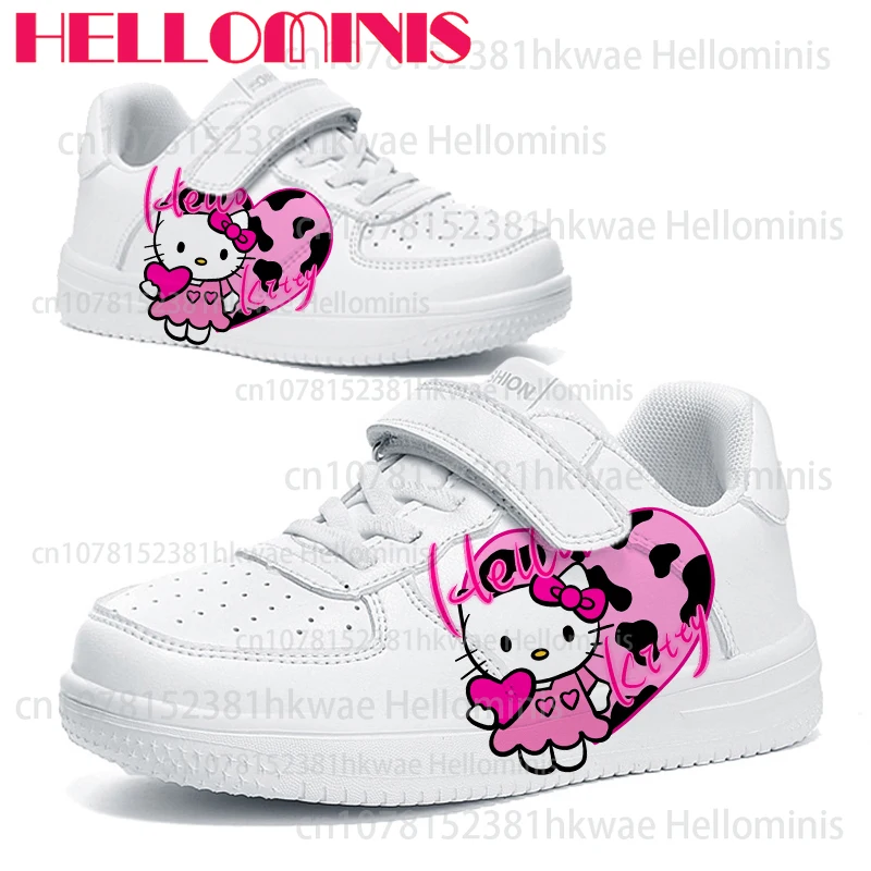 أحذية أطفال جديدة شهيرة بطباعة مرحبا كيتي لعام 2025 للأولاد والبنات بنمط كرتوني لطيف أحذية بنعل سميك عالية الجودة هدية