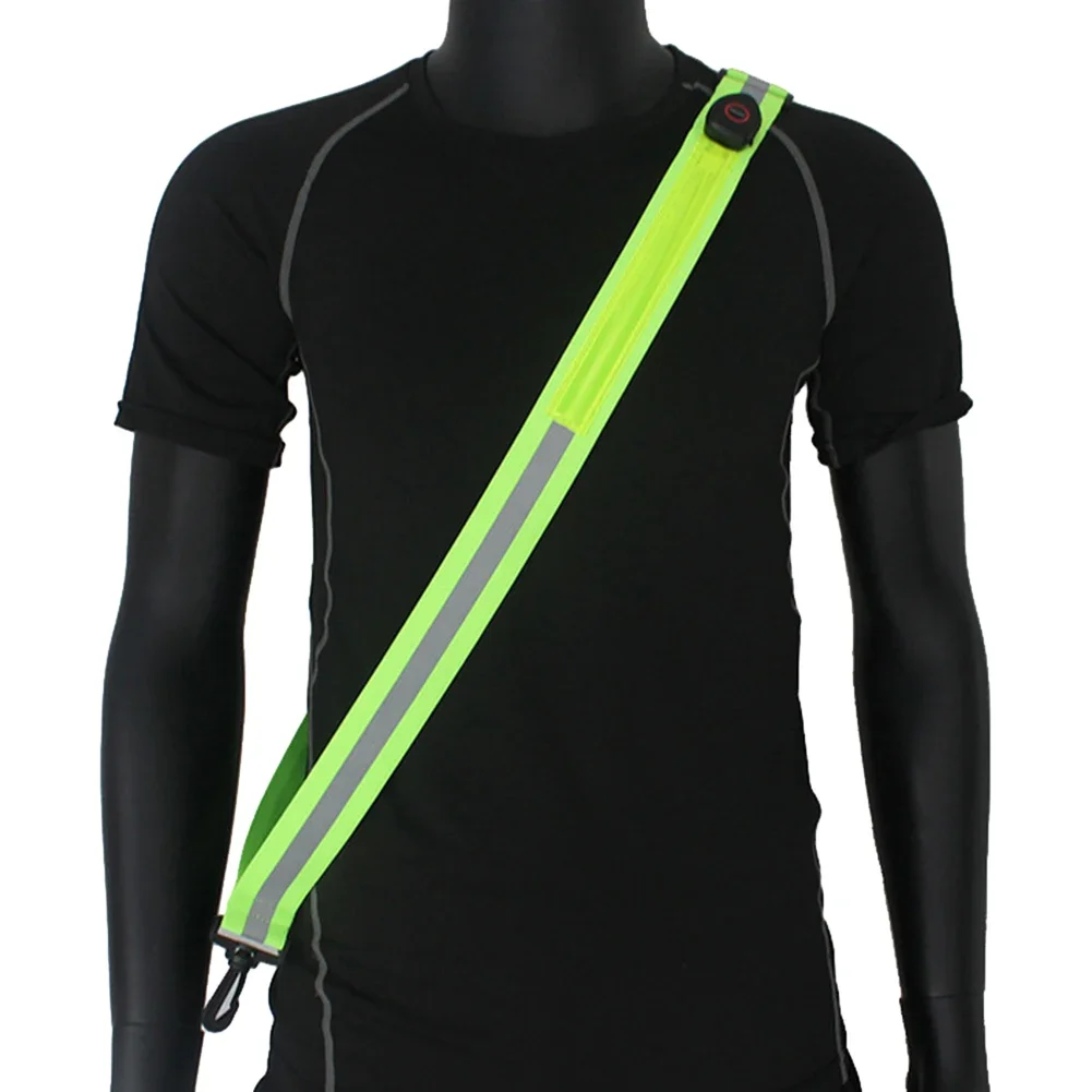 USB Rechargeable Cycling Reflective Running Gear High Visibility LED Reflective Belt Safety Reflective Running Gear Adjustable