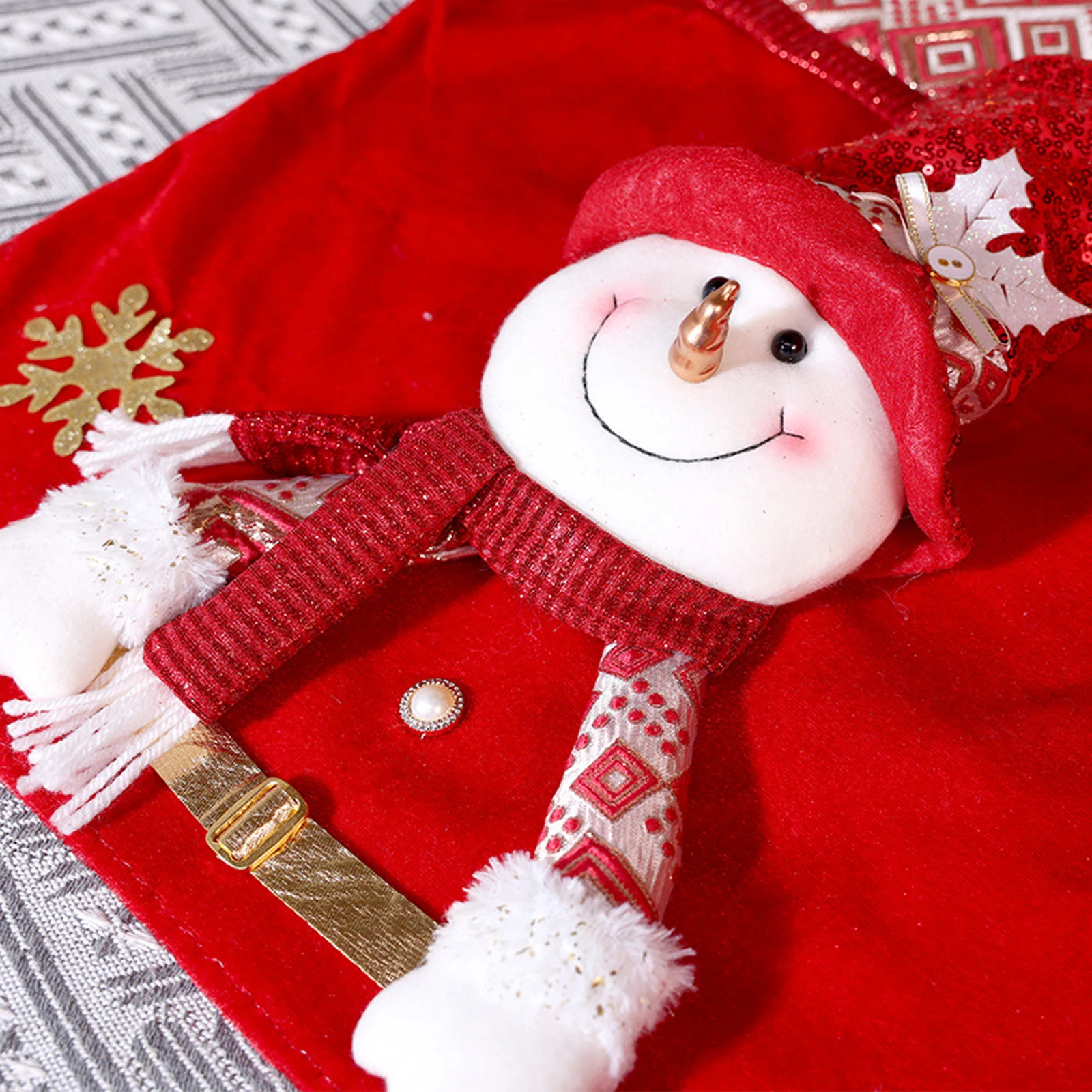 الأحمر عيد الميلاد كرسي يغطي 2026 سنوات جديدة عيد الميلاد سانتا ثلج الغزلان كرسي الظهر يغطي لينة الطعام كرسي قبعات للمنزل كرسي #5