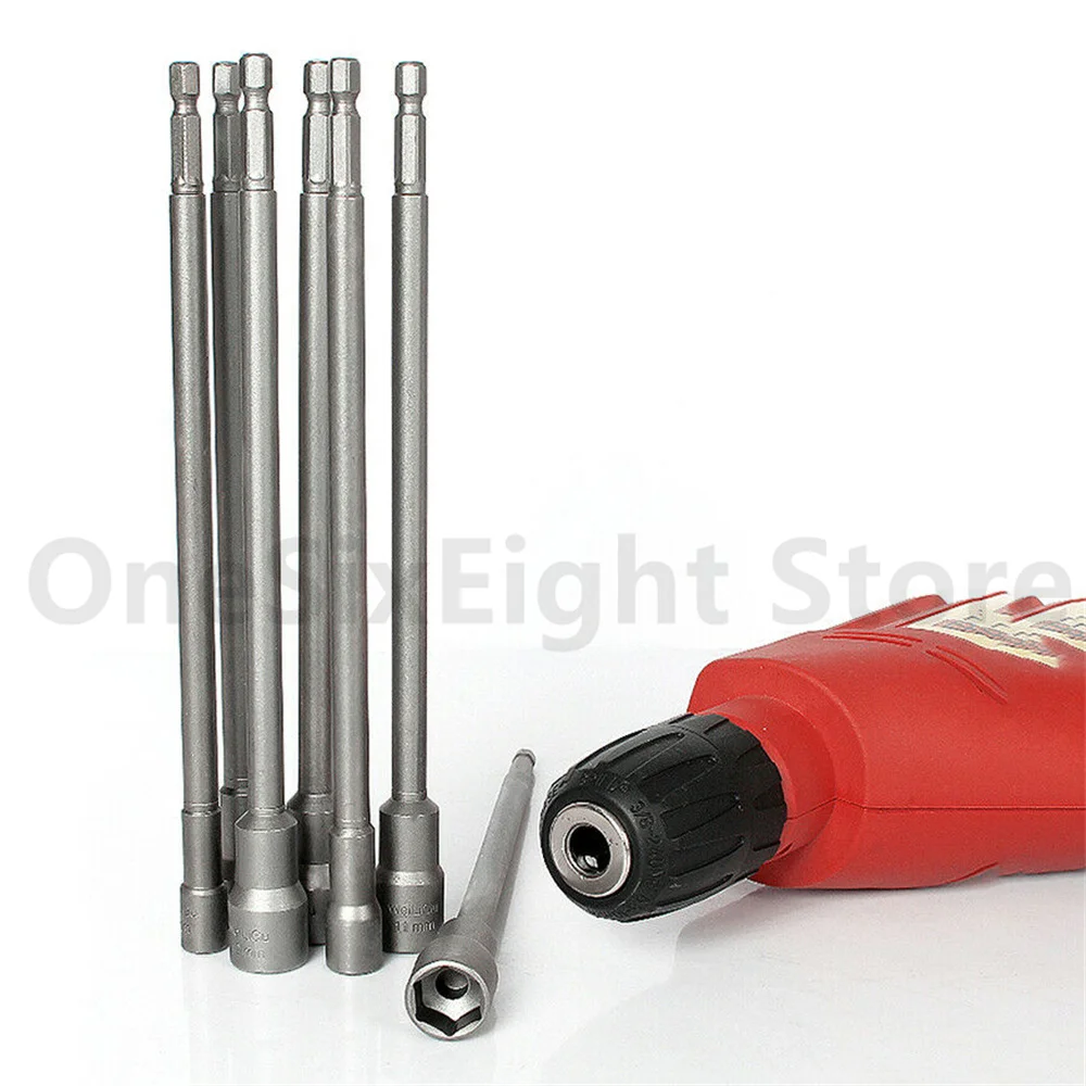 200mm Length Magnetic Nut Driver 5.5mm - 19mm Impact Hex Socket Bit 1/4\