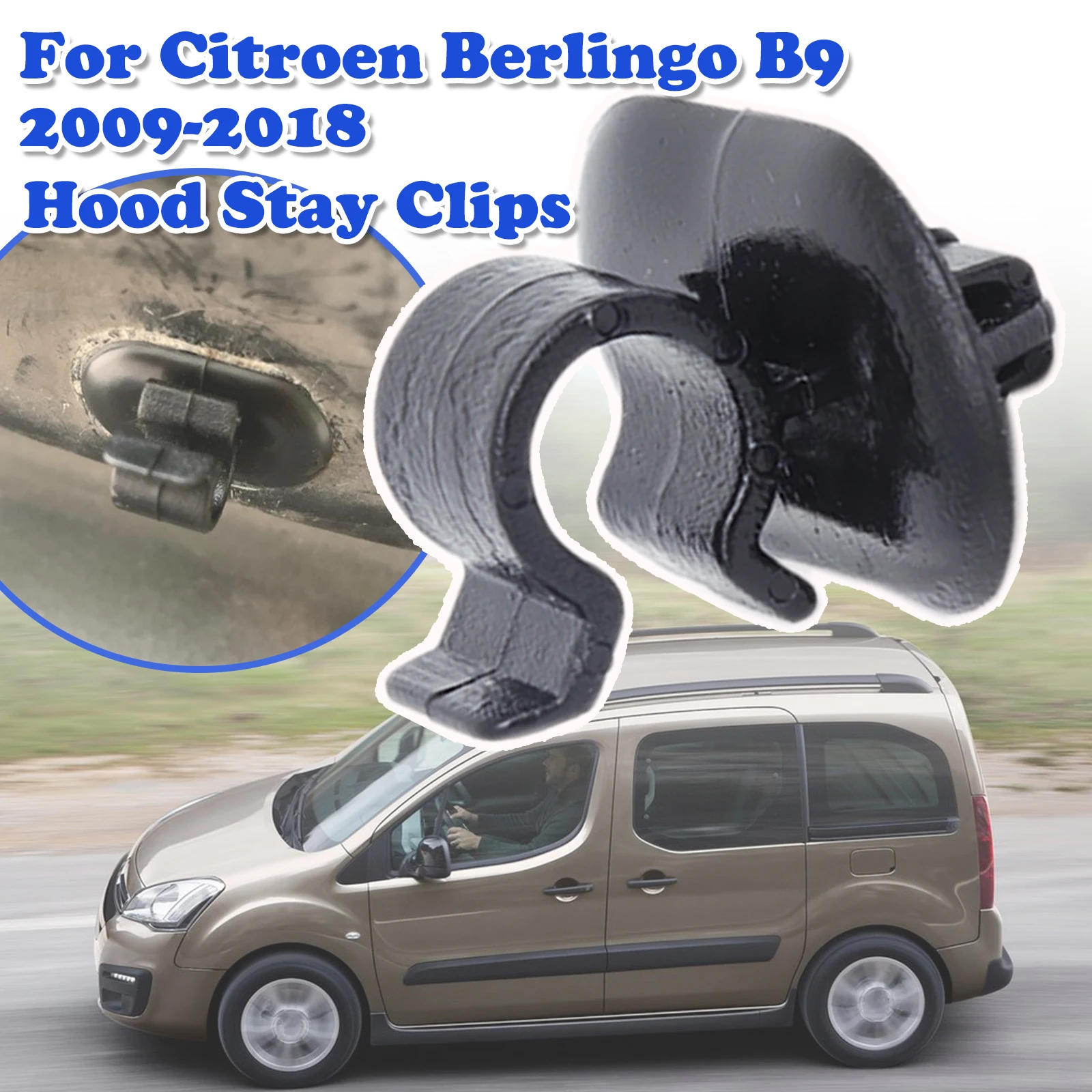 

Bonnet Rod For Citroen Berlingo Peugeot Partner Stay Support Strut Retainer Lock Black Plastic Fastener Hood Tools Accessories
