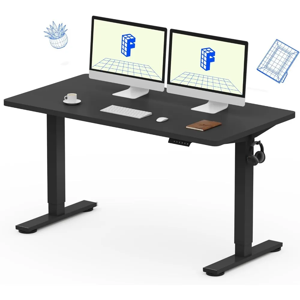 

EN1 Whole Piece Standing Desk 55 x 28 Inches Stand Up Desk Workstation Home Office Computer Height Adjustable Desk (Black Frame