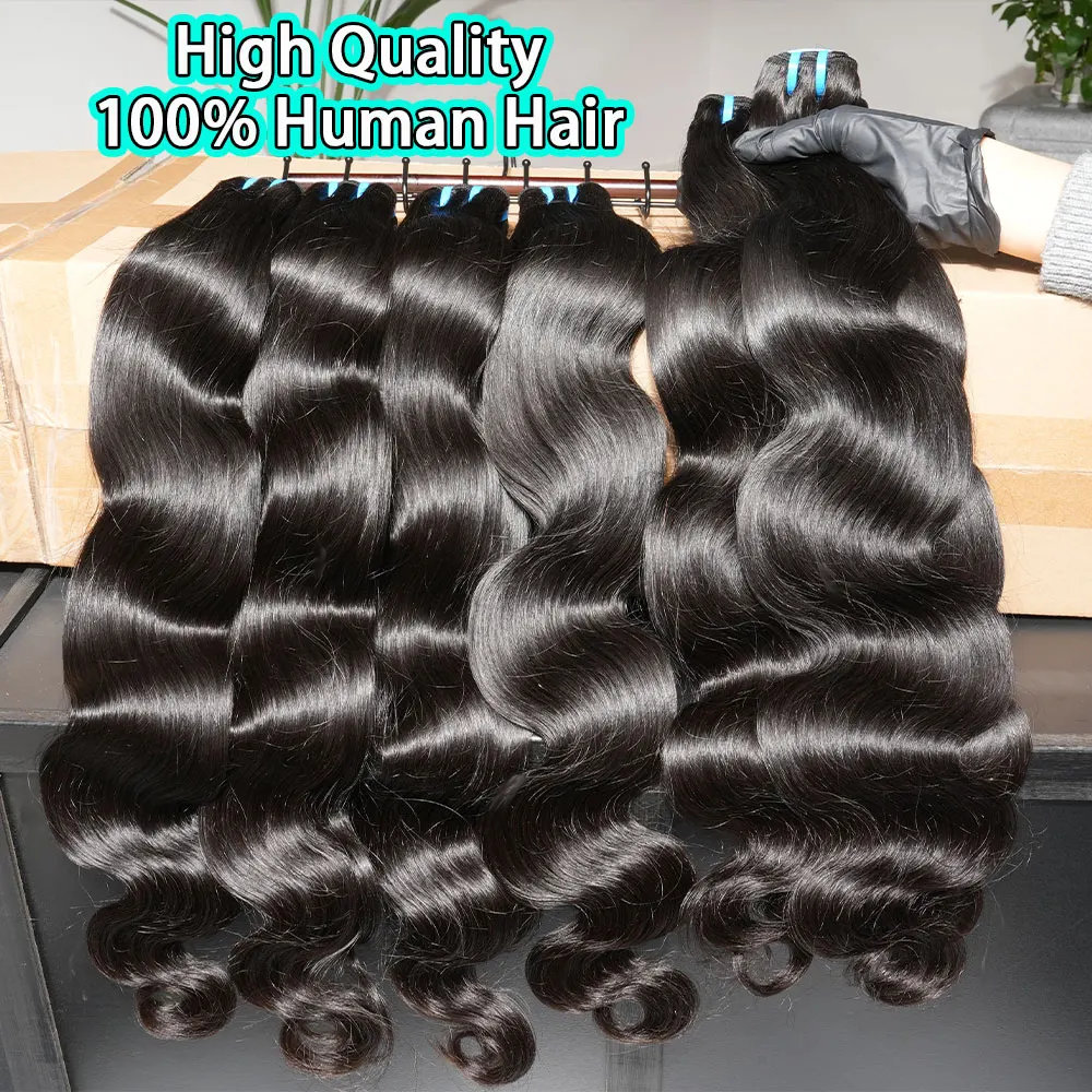 18A Body Wave Bundles Human Hair Natural Black Vietnamese Raw Human Hair Bundles 1/3/4 pc Sew In Quick Weave Hair Extension