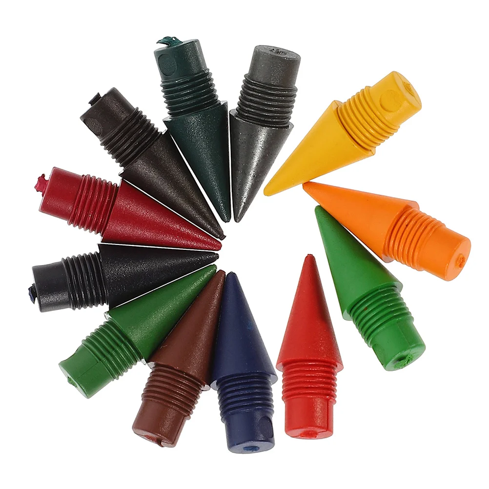 24 Pcs Pencil Head No Cutting Colored Replacement Heads Pupils Mechanical Lead Pencils Forever Nibs Inkless Graphite