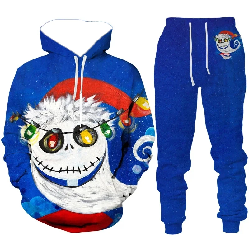 

Christmas Santa Claus Autumn And Winter 3D Print Hoodies Suit Man Tracksuit Pants New Year Tracksuit Two-piece Set Comfortable