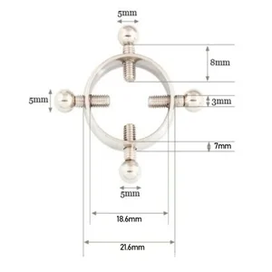 Verstellbarer Düsenring aus rostfreiem Stahl für Frauen, verschiedene Farben, Clips in Ringen, falsches Schmuckstock, Mode, 1 Paar 6 Hauptnippelclip -Verkauf - №1