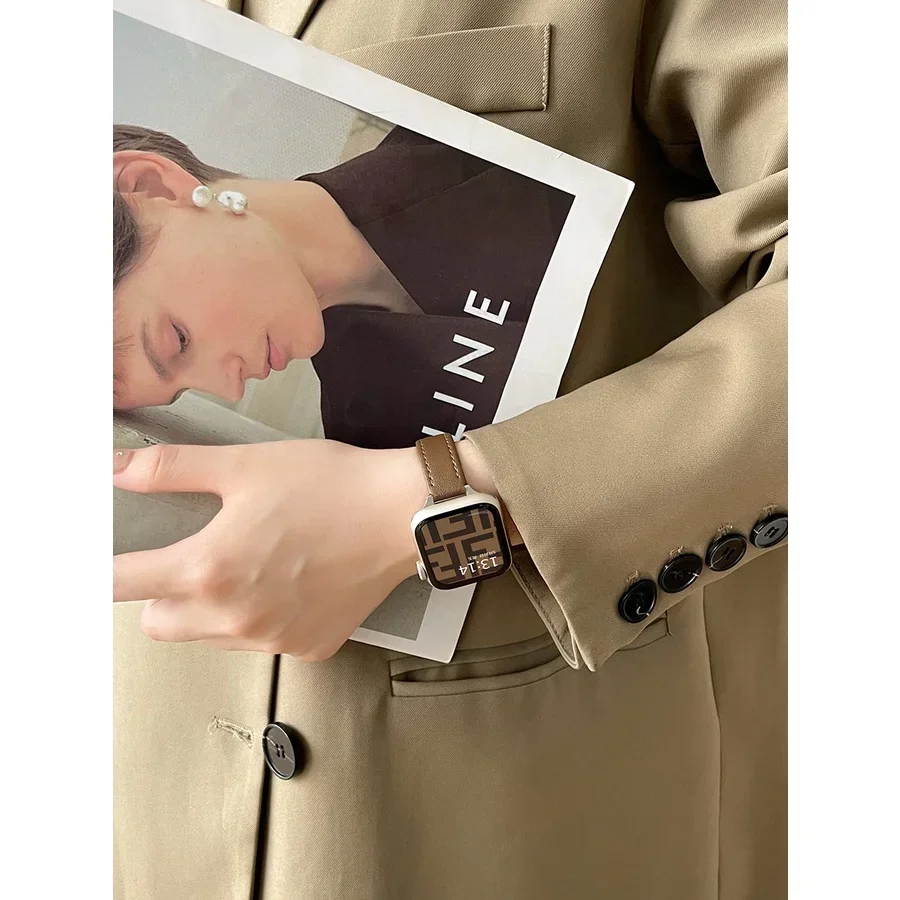 Cinturino in pelle magnetica per Apple Watch Ultra band 49mm 45mm 41mm braccialetto correa 40mm 44mm 38mm 42mm iWatch serie 8 SE 7 6 5 4