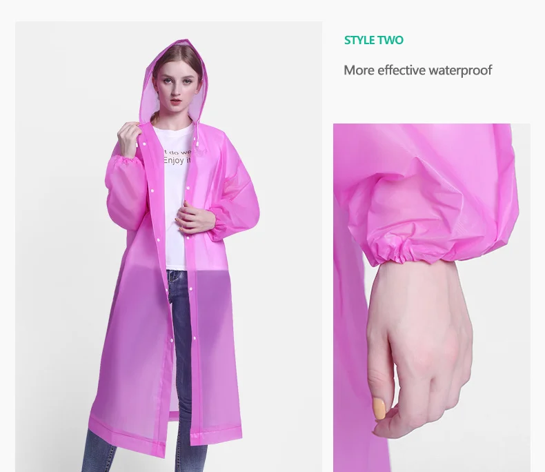 Regenmantel, verdickt, transparent, für Erwachsene, Herren und Damen, EVA-Regenmantel, Einweg-Poncho, Driften, Reisen, Outdoor-Produkte – Detail 13