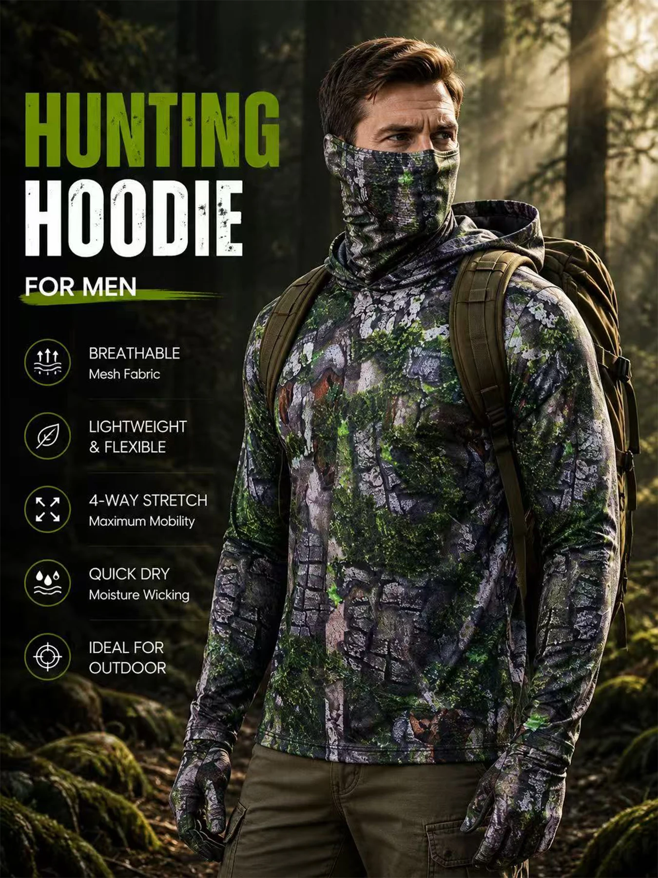 Fishing Hooded Shirts Men's UV - Fishing Shirt Uv Protection ulasan dan harga