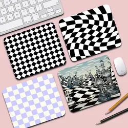 Black And White Checkered Small Mouse Pad Thickened Mouse Pad Desk Pad Desktop Computer Keyboard Wireless Mouse Boy Girl Gift