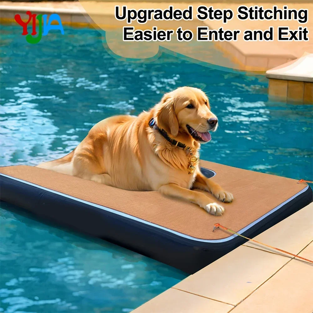 

150cm Inflatable Dog Water Ramp Dog Boat Ramp for Dogs Safe Float Floating Ramps Ladder for Pool, Lake, Boat Dog On Water Steps