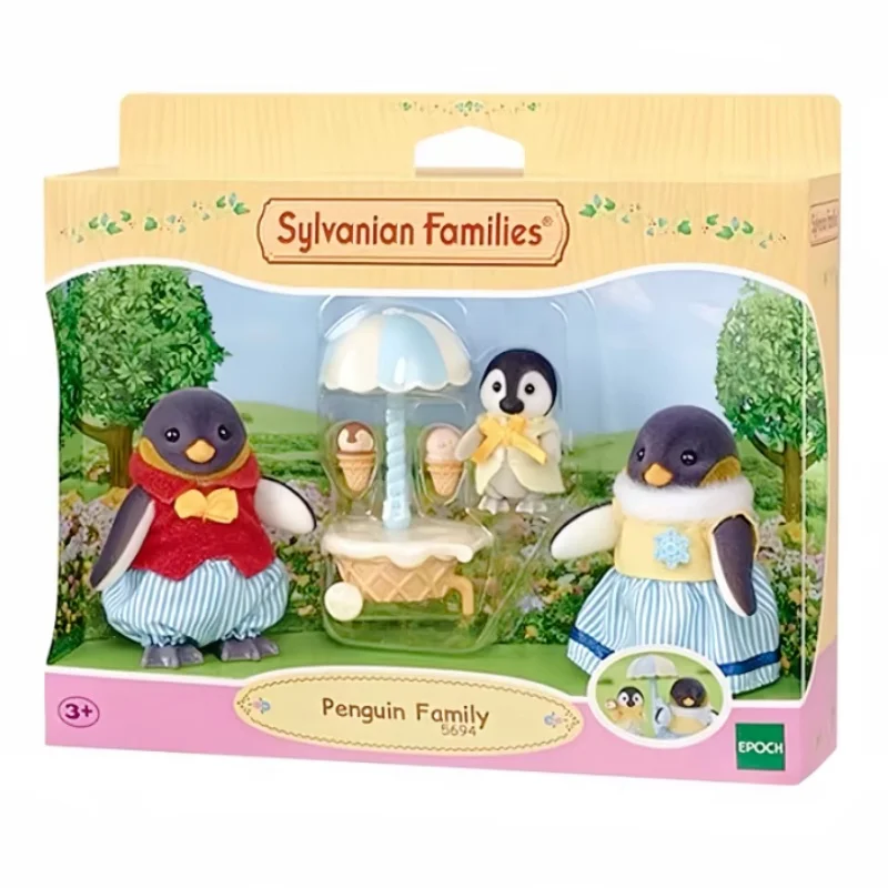 

Genuine In Stock Sylvanian Families Penguin Family Series Penguin Baby And Pushcart Action Figure Ornaments Girl Birthday Gift