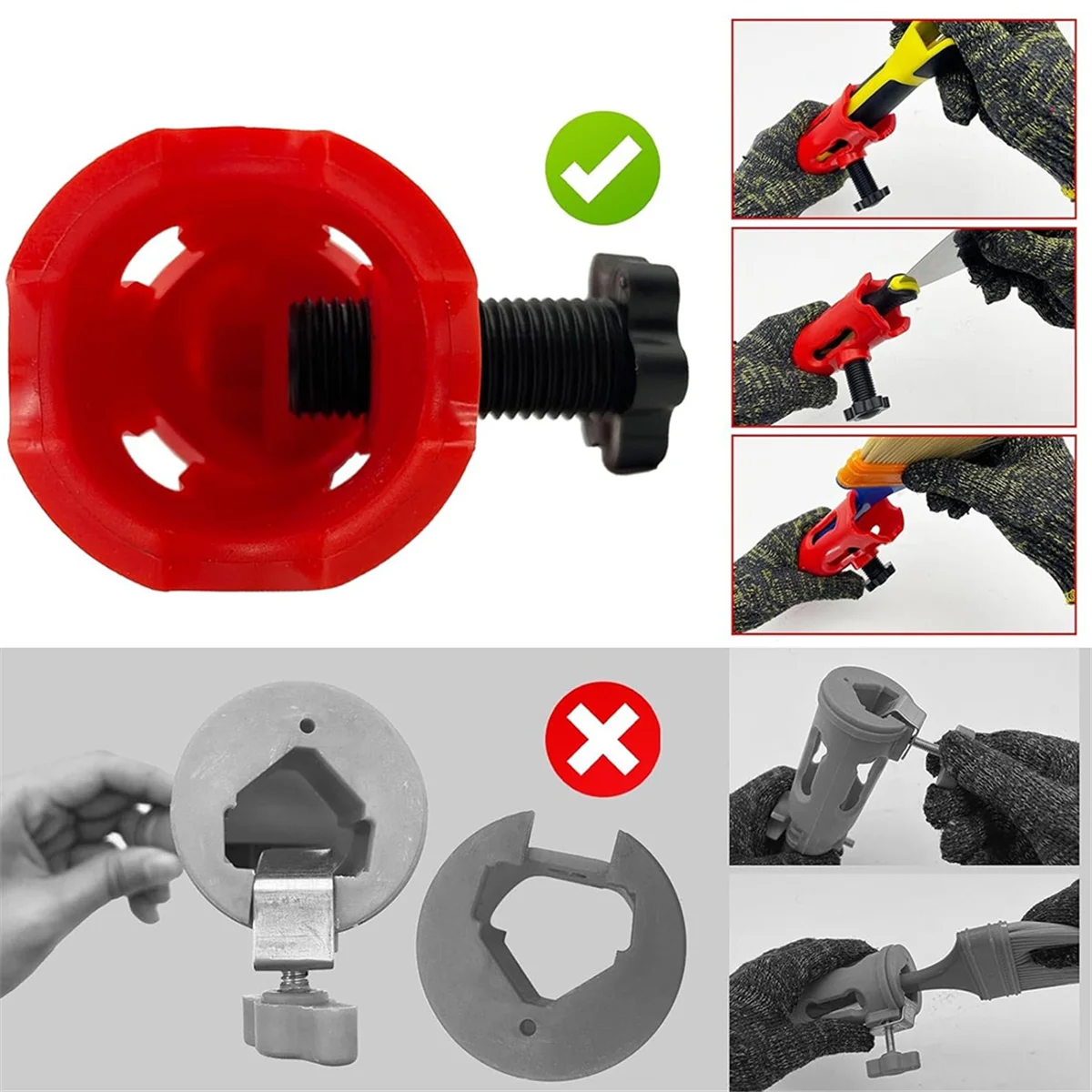 M05K Multi-Angle Paint Brush Extender, Extension Pole Attachment Holder for Paint Brush,Roller, Secure Handle Grip