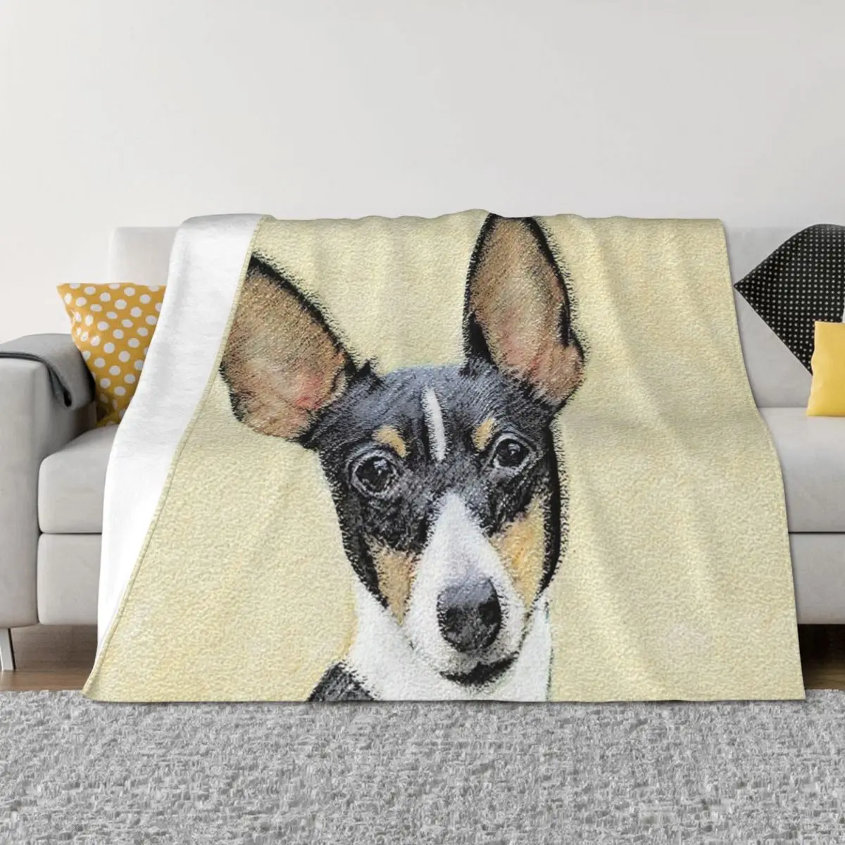 

Toy Fox Terrier Throw Blanket manga Hair Stuffeds Multi-Purpose Blankets