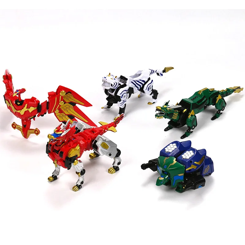 5 In 1 Action Figure Children Gifts Doll Toys Transformation Dinozord Robot Deformation Dinosaur Rangers Megazord Anime Figures