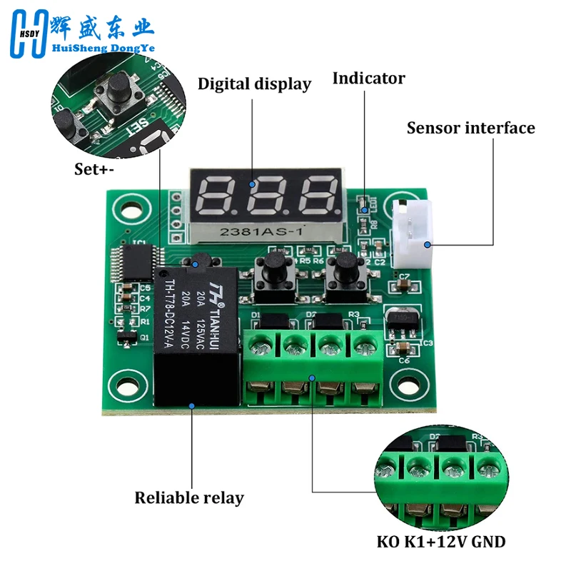 W1209 Luce blu/rossa DC 12V calore freddo temperatura termostato interruttore di controllo della temperatura regolatore di temperatura termometro