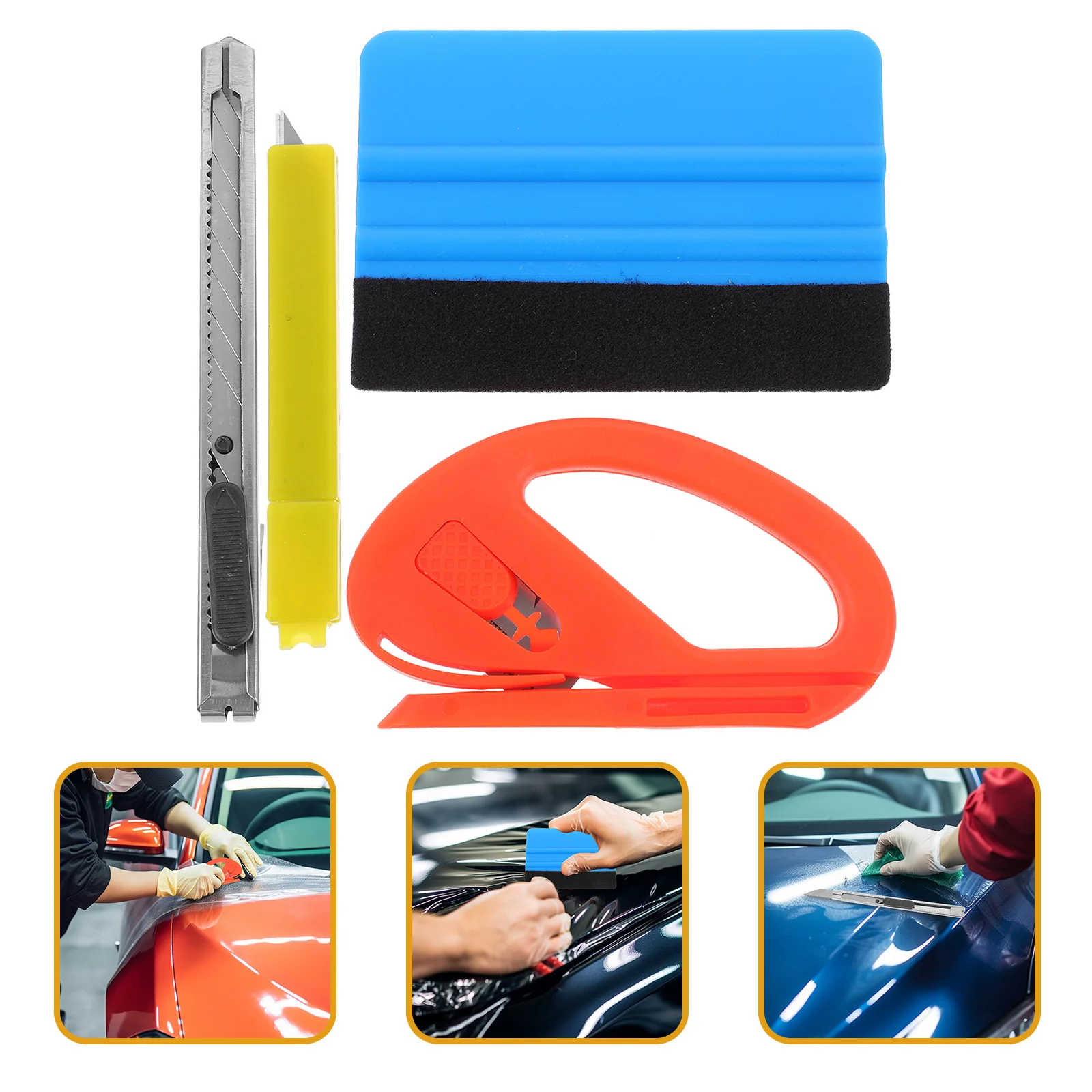 

4Pcs Car Window Tint Film Tool Kit Smoothing Tools for Wallpaper Vinyl Wrapping Vehicle Lettering Decals Sign Making Protective
