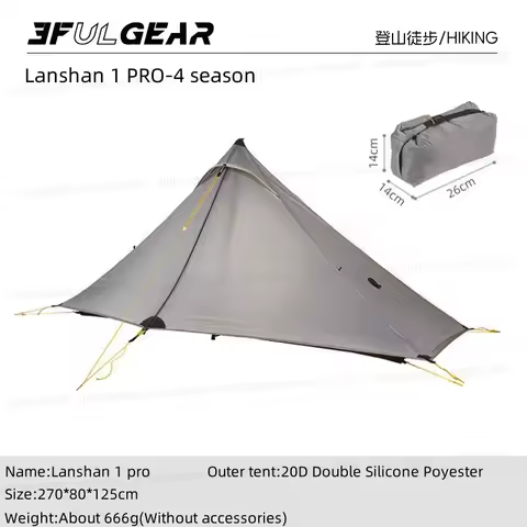 3F UL GEAR Lanshan 1pro Sipoly/Sinylon Tent Outdoor Camping Portable Tent Ultralight Waterproof Windproof Tent Hiking Traveling