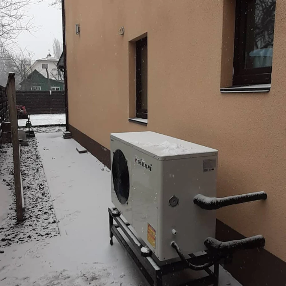 

Тепловой насос воздух-вода 5 кВт с Wi-Fi и управлением через приложение, параллельное подключение RS485, опциональное циркуляционное насосное устройство для нагрева и охлаждения воды