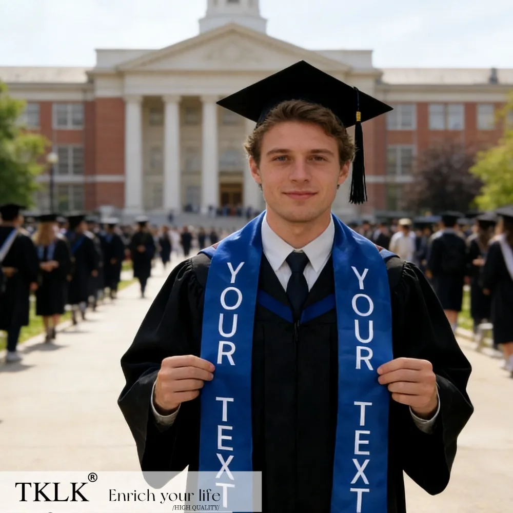 

1pc Personalized V-Neck Grad Sash - Satin Material, Elegantly Matches Academic Attire for Formal Style, Degree Gowns & Ceremon