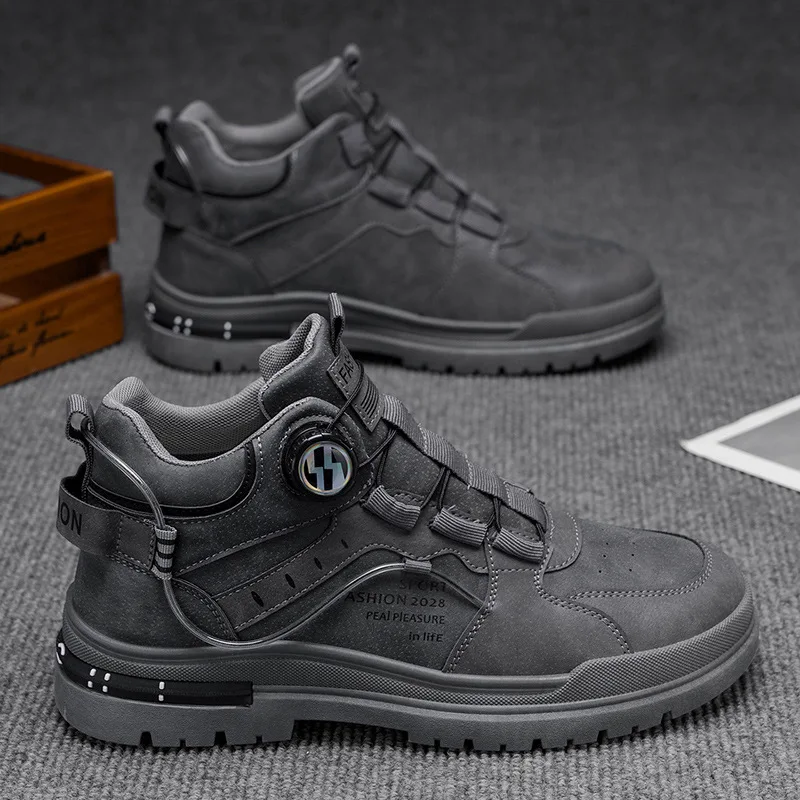 Envío gratuito. Zapatos para hombre, estilo casual, de caña alta, antideslizantes, impermeables, tipo botas de desierto, con cremallera, ideales para actividades al aire libre, senderismo y trabajo. Zapatillas deportivas para primavera y otoño.